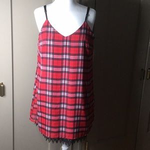 Pssst tartan plaid sleeveless dress NWOT